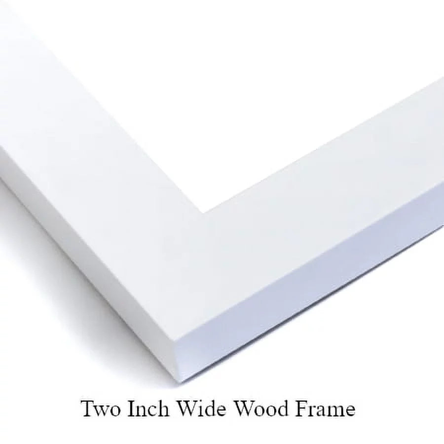 White Modern Wood Framed Art Print V534