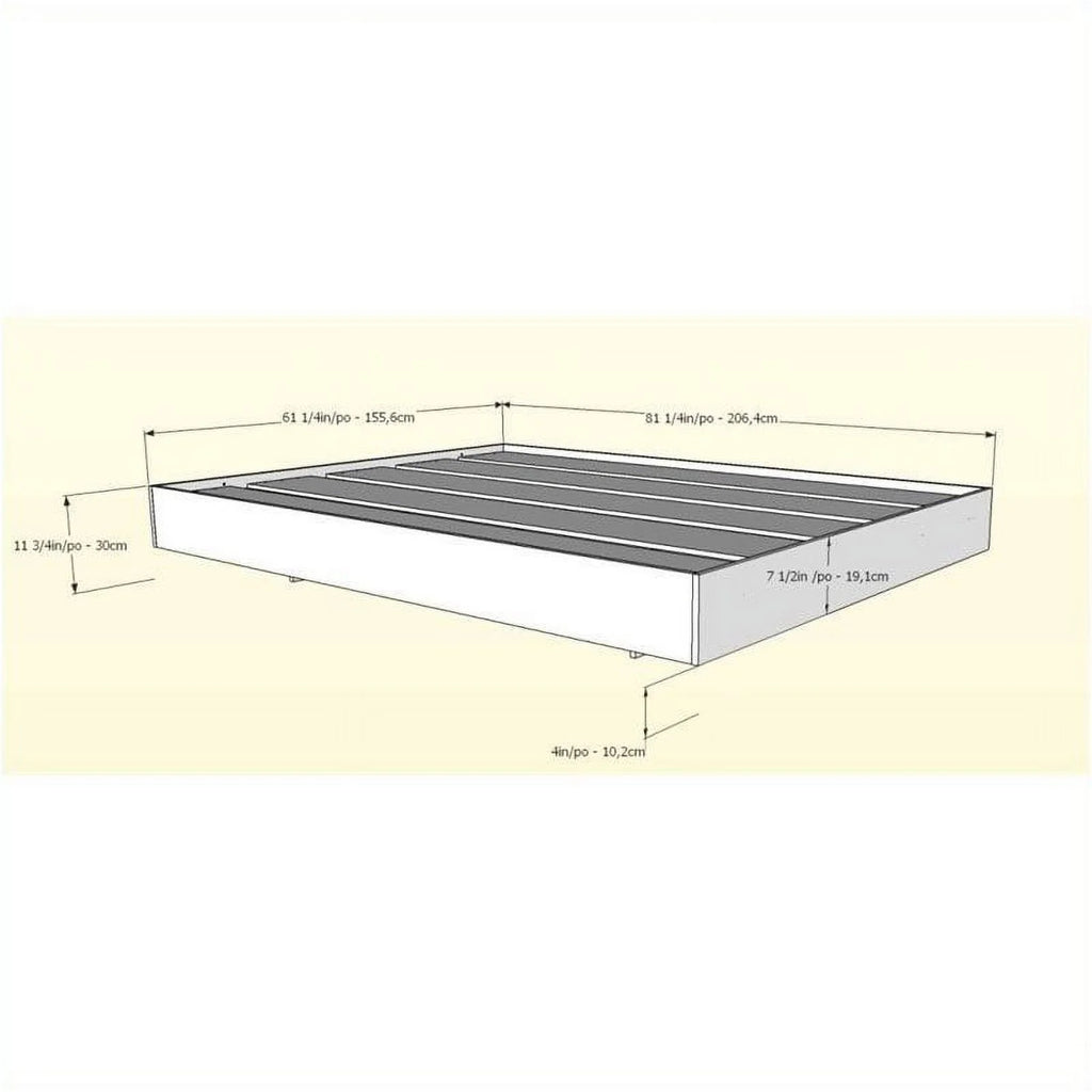 Contemporary Wood Queen Size Platform Bed H238306