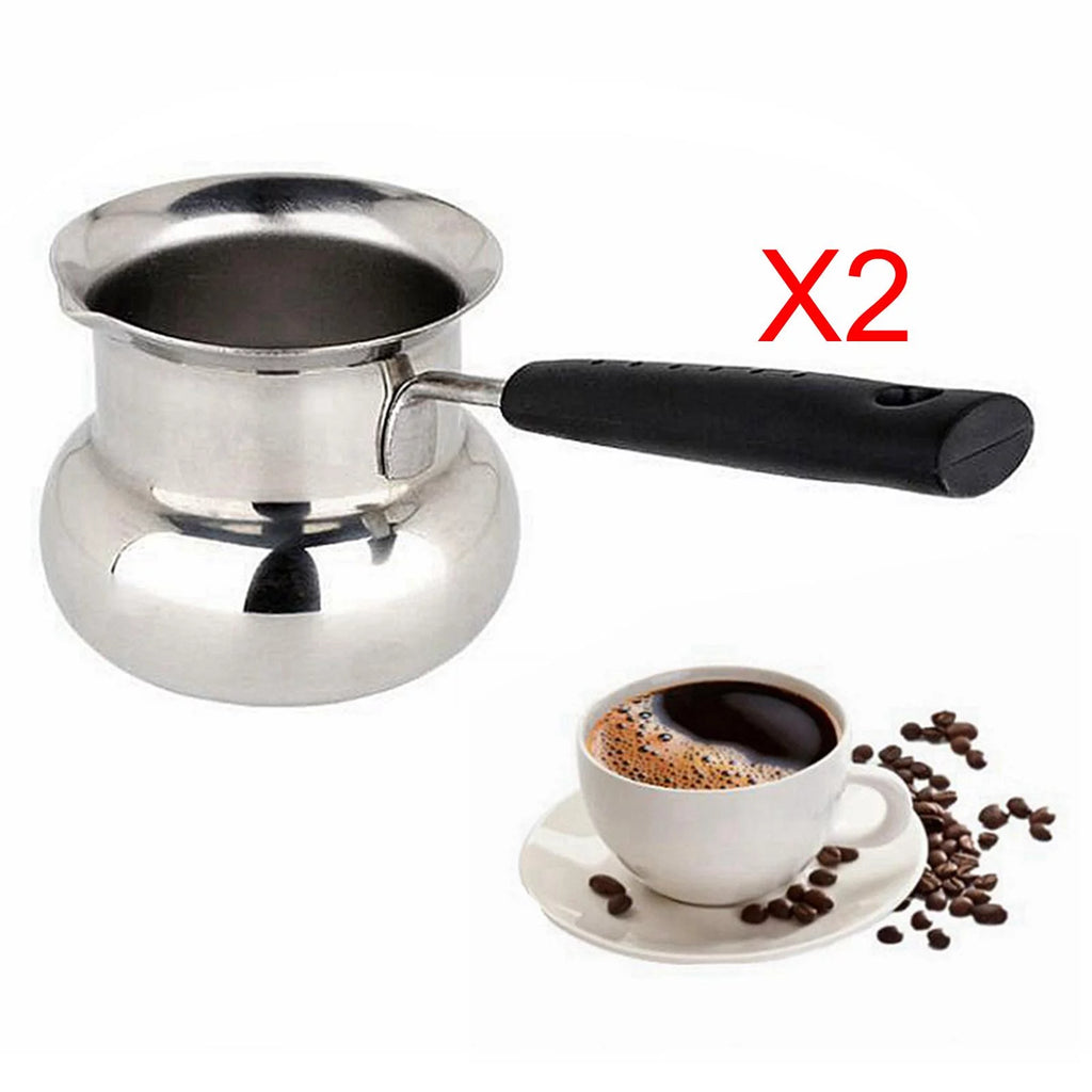 900ml Hammered Stainless Steel Turkish Coffee Pot with Handle P42762