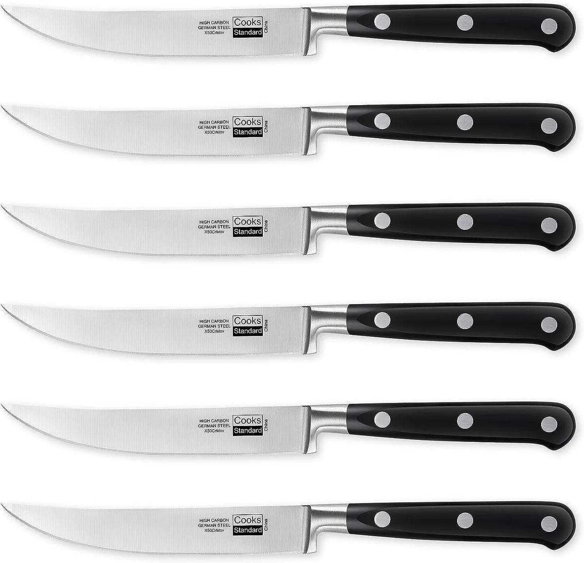 6-Piece High Carbon Stainless Steel Steak Knives Set P916042