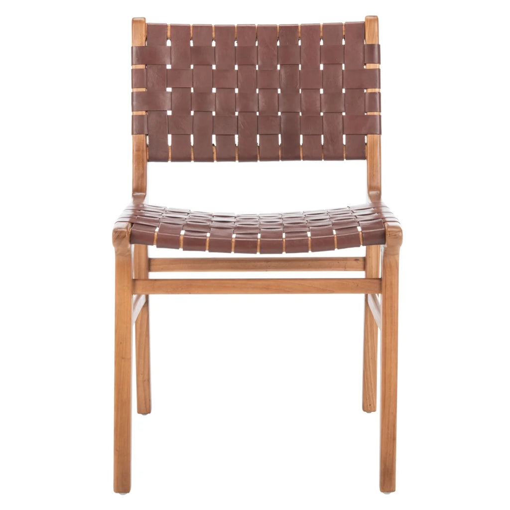 Woven Leather Dining Chair Set of 2 J238