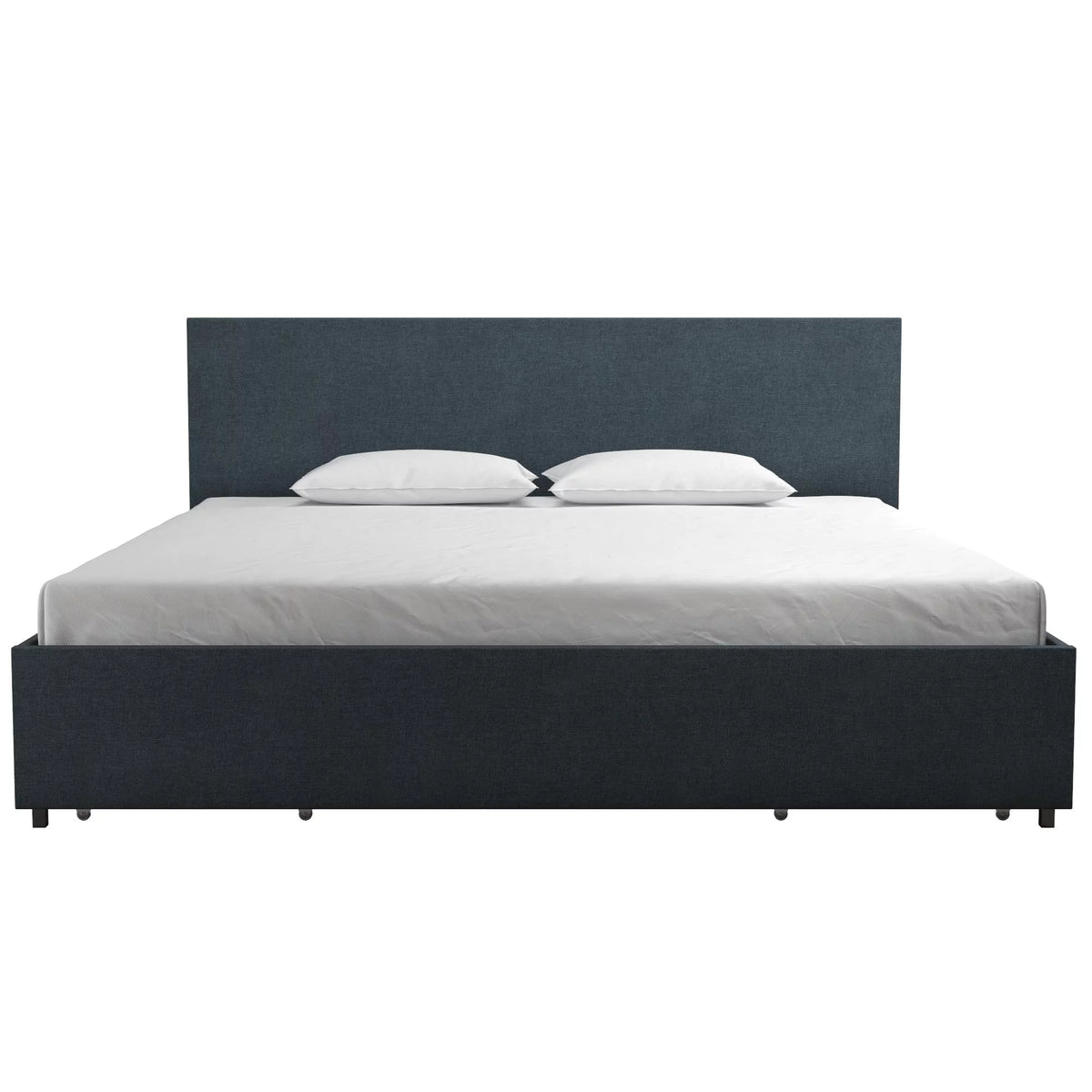 Dark Grey Linen Upholstered Storage Bed Frame H73850