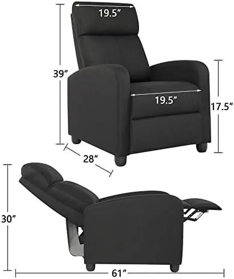 Small Fabric Adjustable Single Recliner Sofa B3840