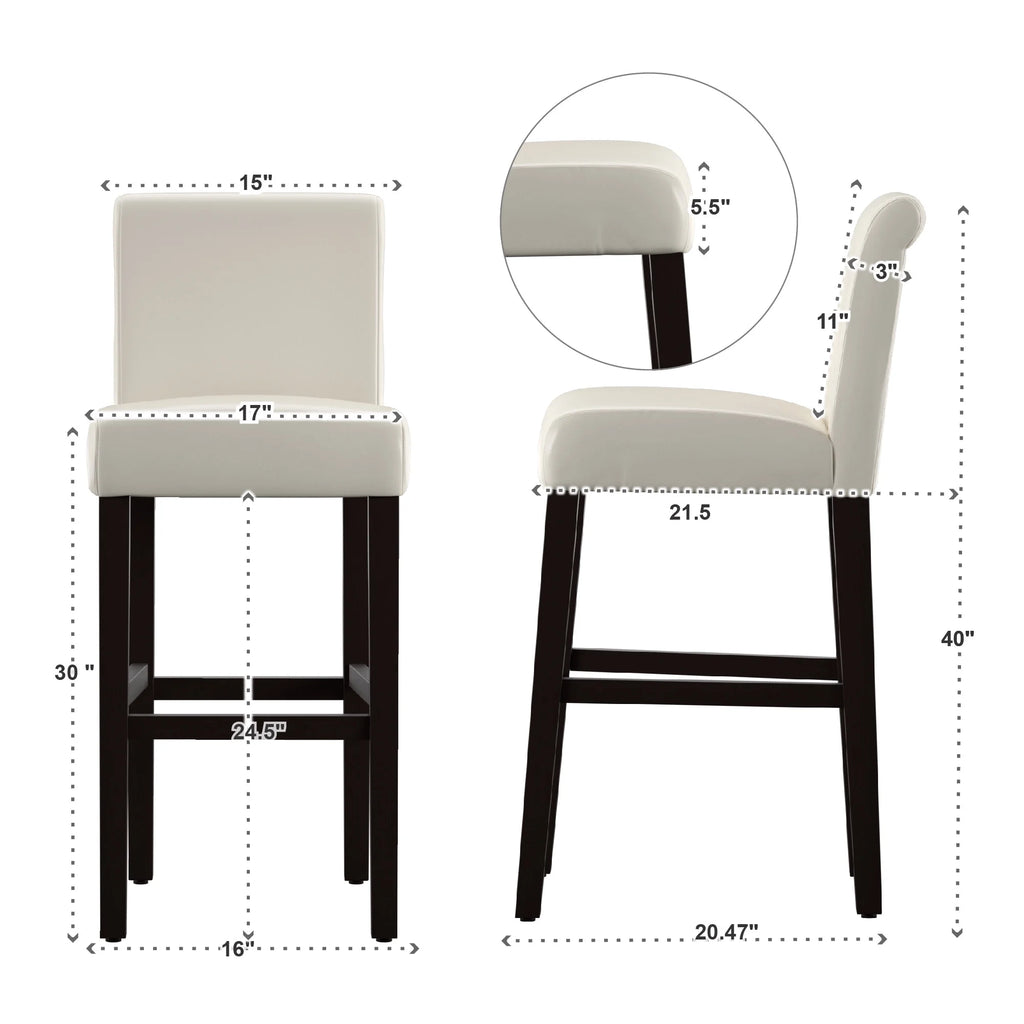 White Set of 2 Bar Stool E7929