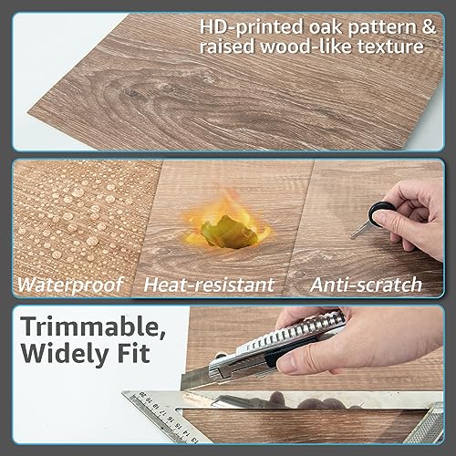 Peel and Stick Vinyl Floor Tiles 30-Pack 12 x 12 inch Self Adhesive Waterproof Taupe Ash J5452