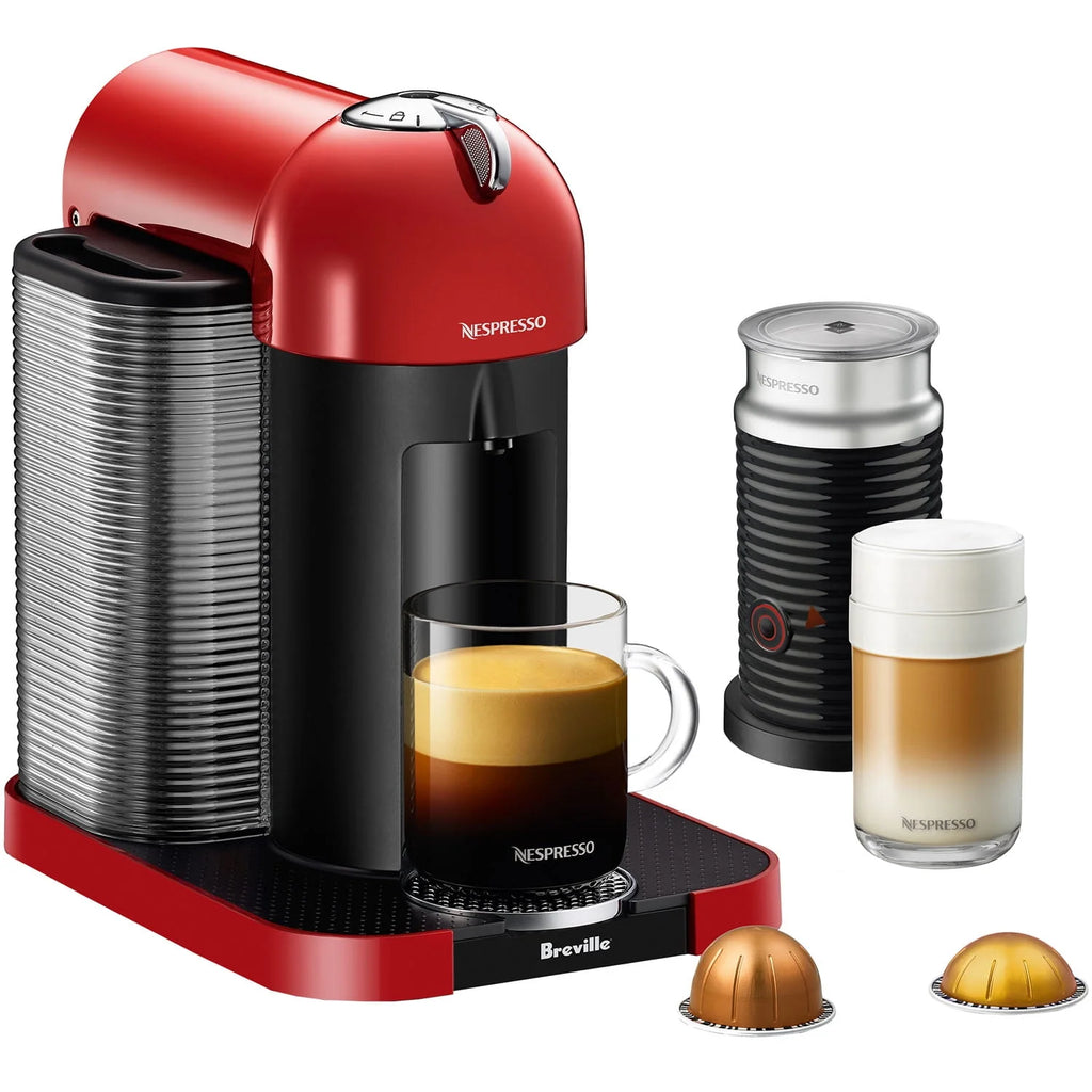 Chrome Coffee & Espresso Single-Serve Machine and Black Milk Frother C913