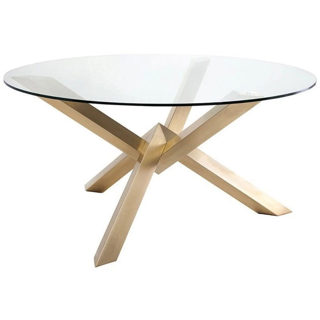 72" Round Glass Top Dining Table B91849