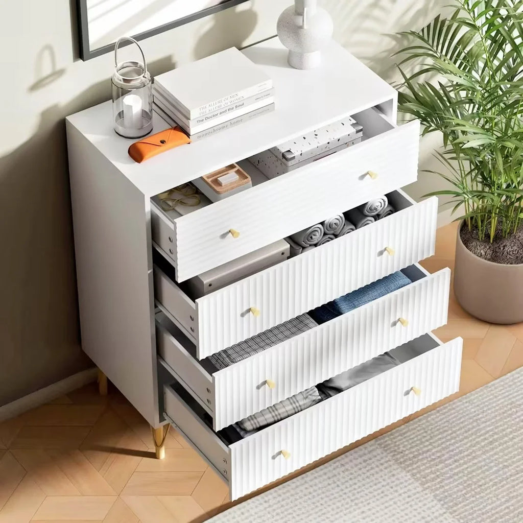 White 4 Drawer Dresser Set of 2 L316