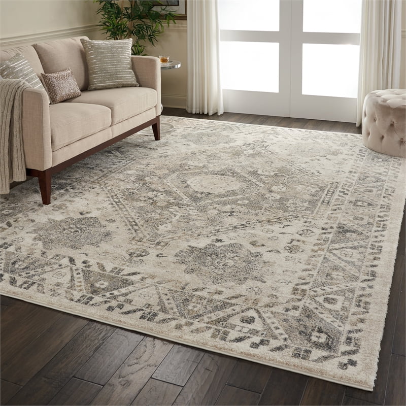 Cream Grey Area Rug Y277