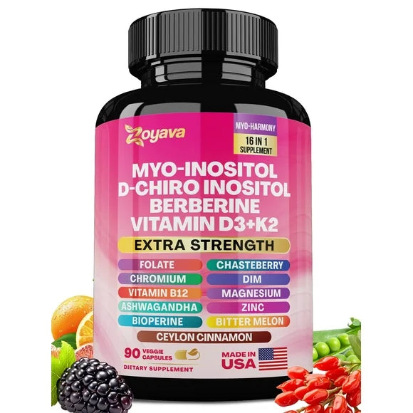 Inositol Berberine Folate Chromium Ceylon Cinnamon Ashwagandha DIM Vitex 90 Capsules L35072