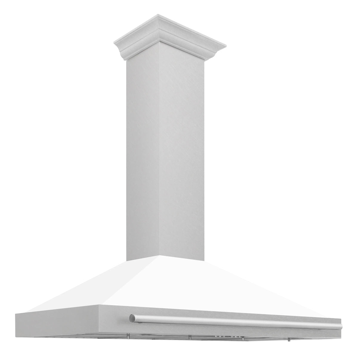 48 Inch Stainless Steel Range Hood with White Matte Shell A7264