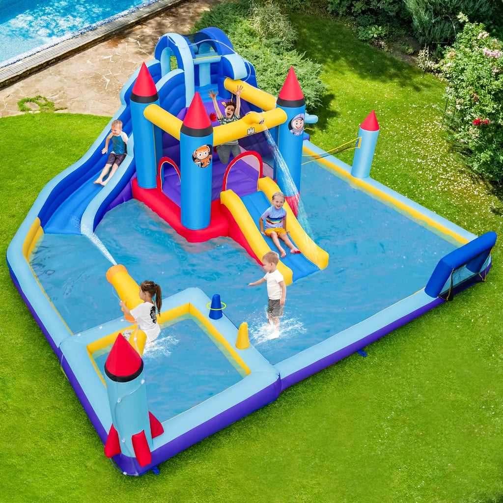 Inflatable Water Slide Park with 2 Slides Splash Pool G506081