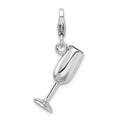 Sterling Silver Enameled Red Wine Glass Charm Pendant L328040