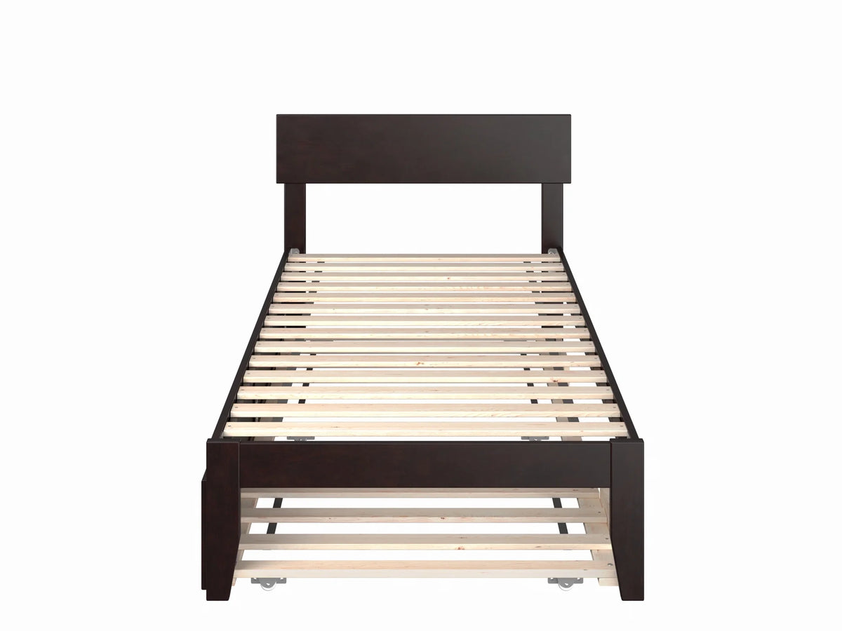 Twin XL Wood Platform Bed Frame with Trundle R120631