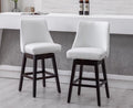 27.5 Inch White Faux Leather Swivel Bar Stool Set of 2 G953345