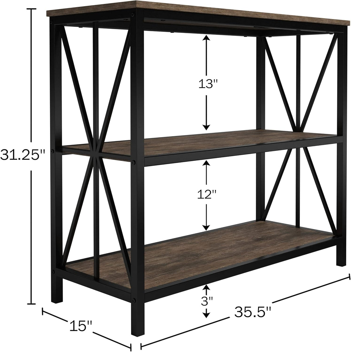 3-Tier Wooden Bookshelf E4873
