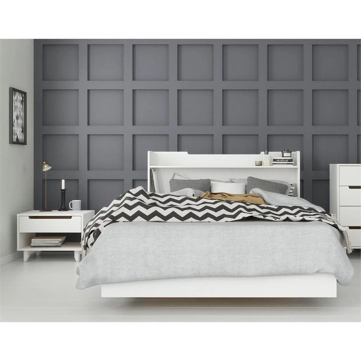 3 Piece Full Size Bedroom Set in White B500