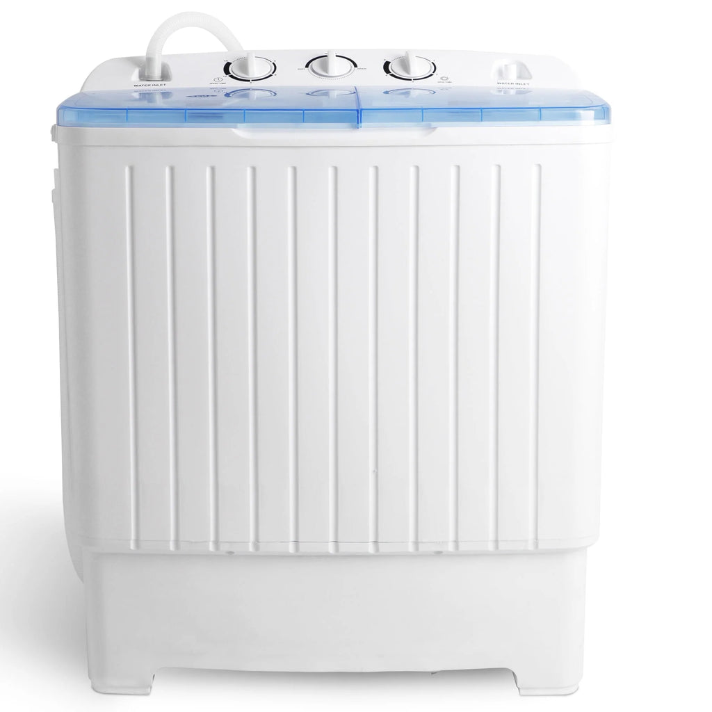 17.6lbs 2 in1 Portable Mini Washing Machine Top-Load Compact Laundry Twin Tub Washer Spin Dryer, White W339508
