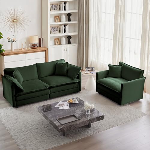 2 Piece Chenille Sofa Set with 9 Pillow Y285