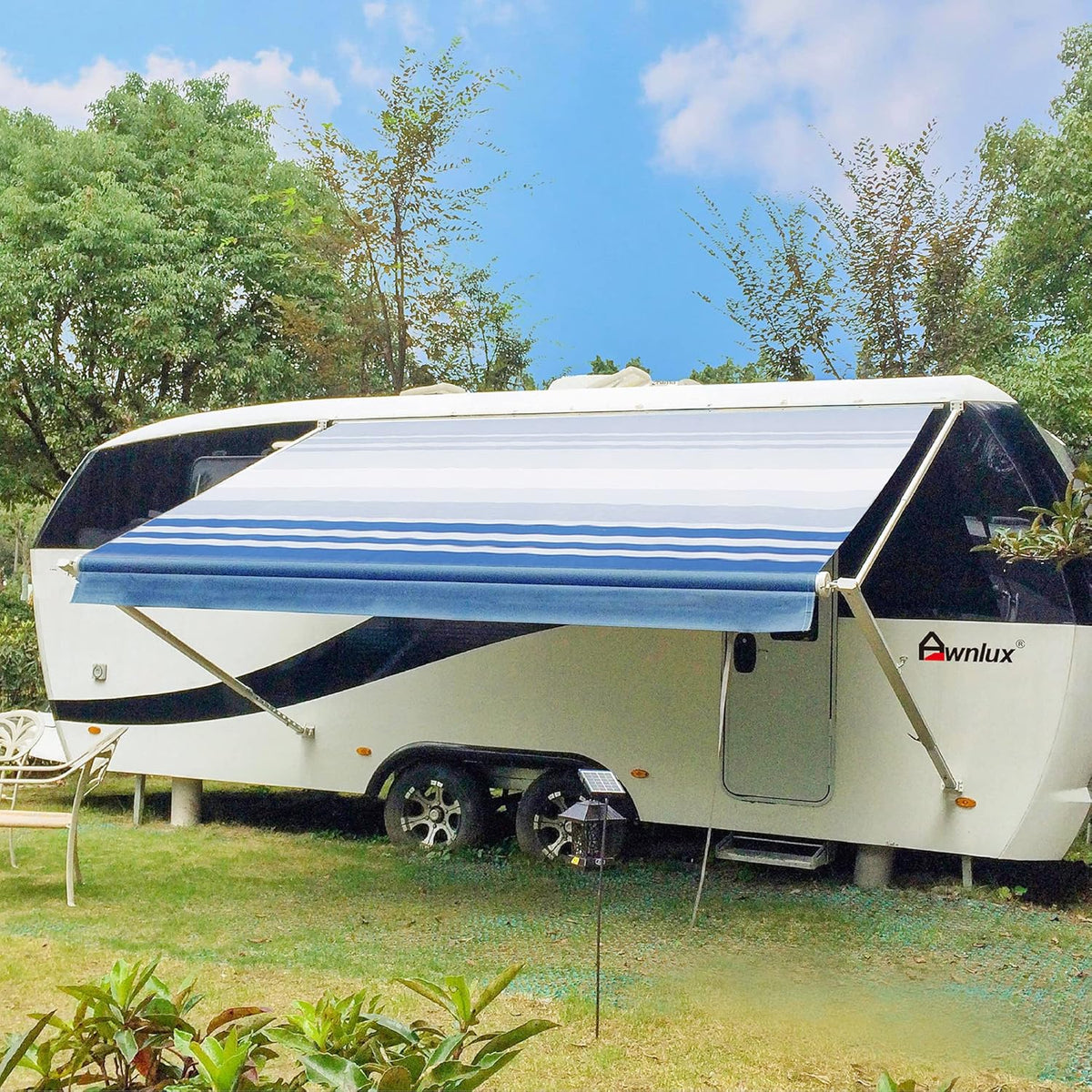 White Manual Retractable RV Awning 20x8 Ft C270