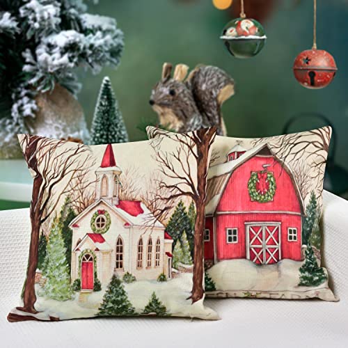 Christmas Pillow Covers 18 x 18 Inches Set of 4 Z973