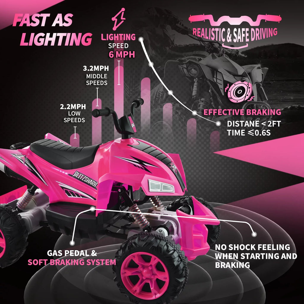 24V Kids Ride on ATV 4WD Quad 4-Wheeler F872