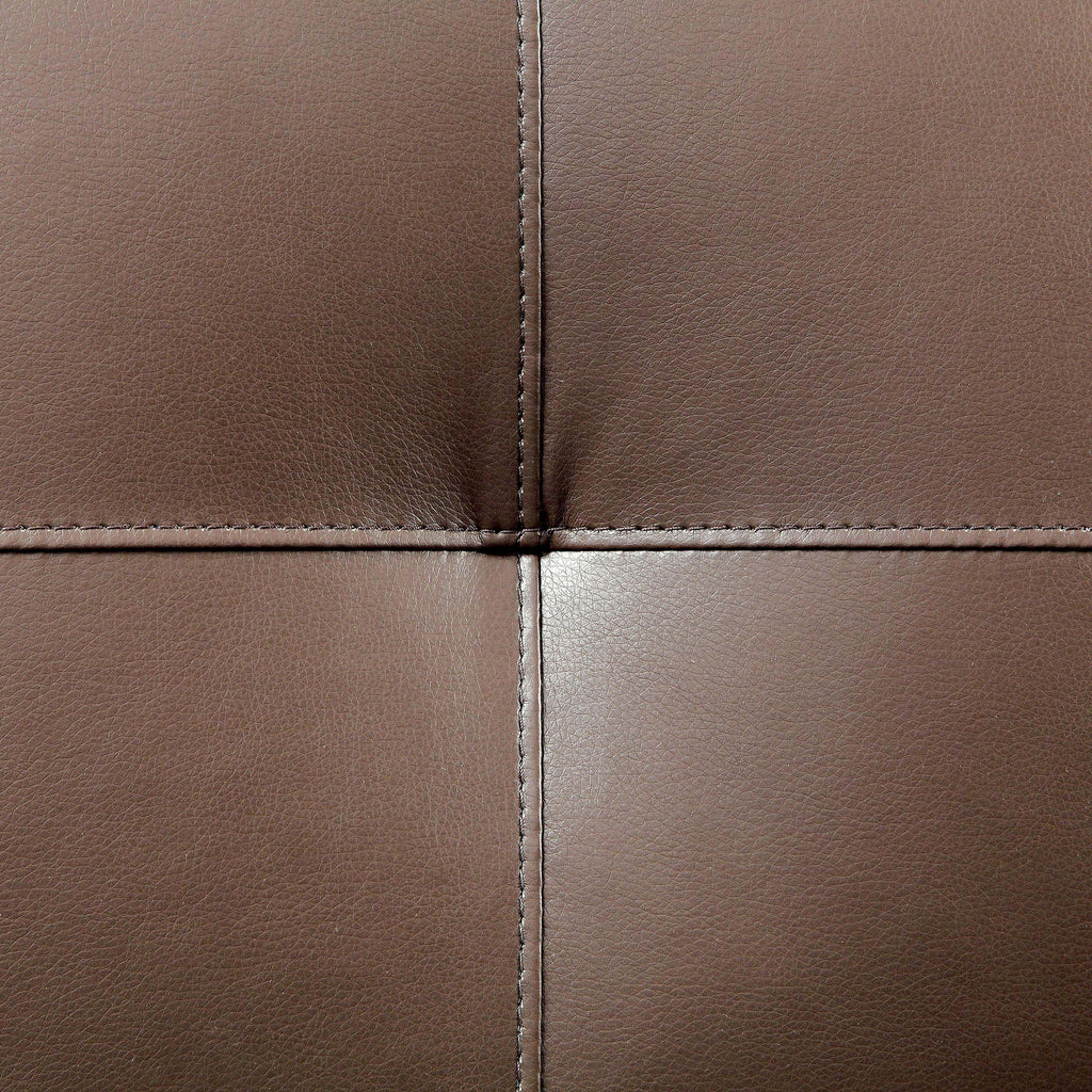 Brown Faux Leather L-Shaped Sectional Sofa E86106