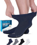 Diabetic Ankle Socks with Grippers 4 Pair 1/4 Length L981