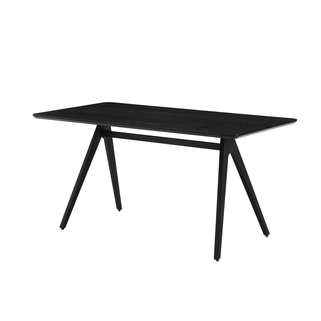 60" Black Metal-Leg Dining Table W778789