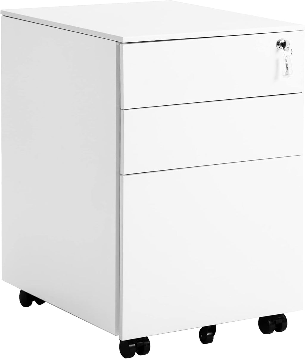 3 Drawer Black Metal Lockable File Cabinet N2819