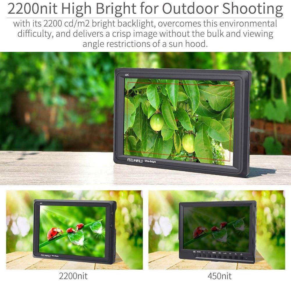 7 Inch 2200nit DSLR Camera Field Monitor Full HD 4K HDMI F6666