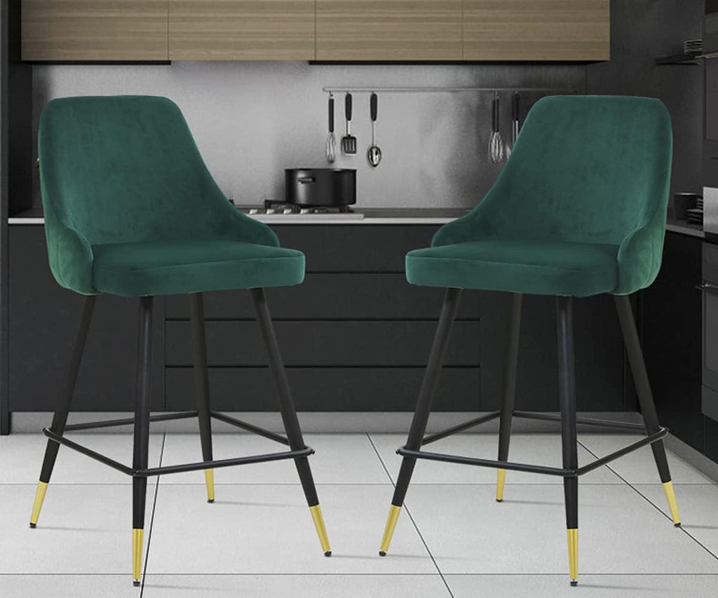 Blue Velvet Counter Height Bar Stools Set of 2 G526264