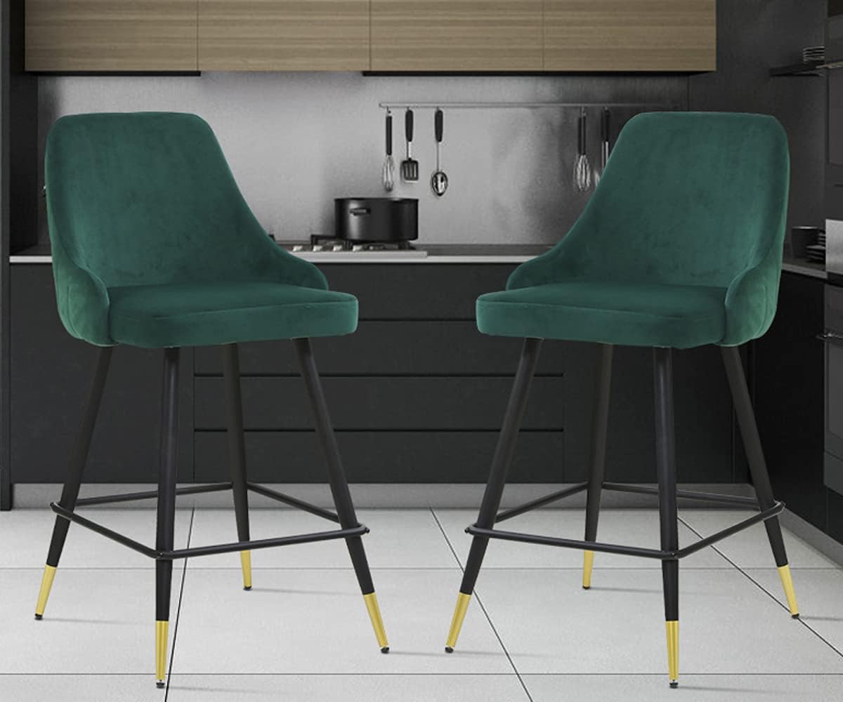 Blue Velvet Counter Height Bar Stools Set of 2 G526264