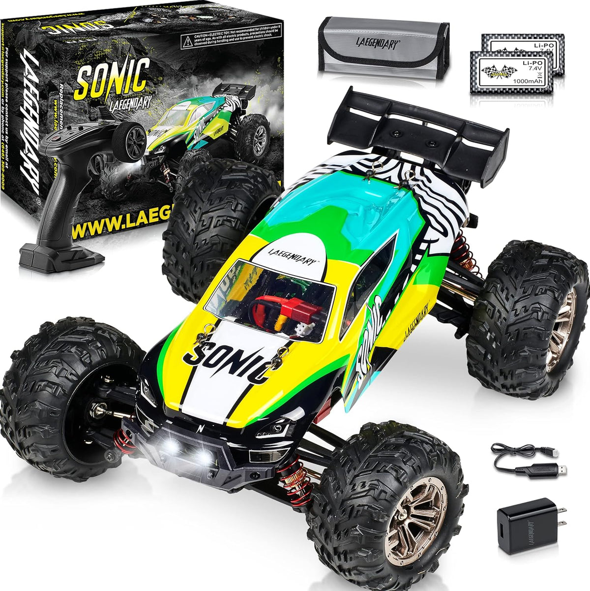 Off Road Remote Control Car 4x4 Truck 1:16 Scale Black Yellow Z453890
