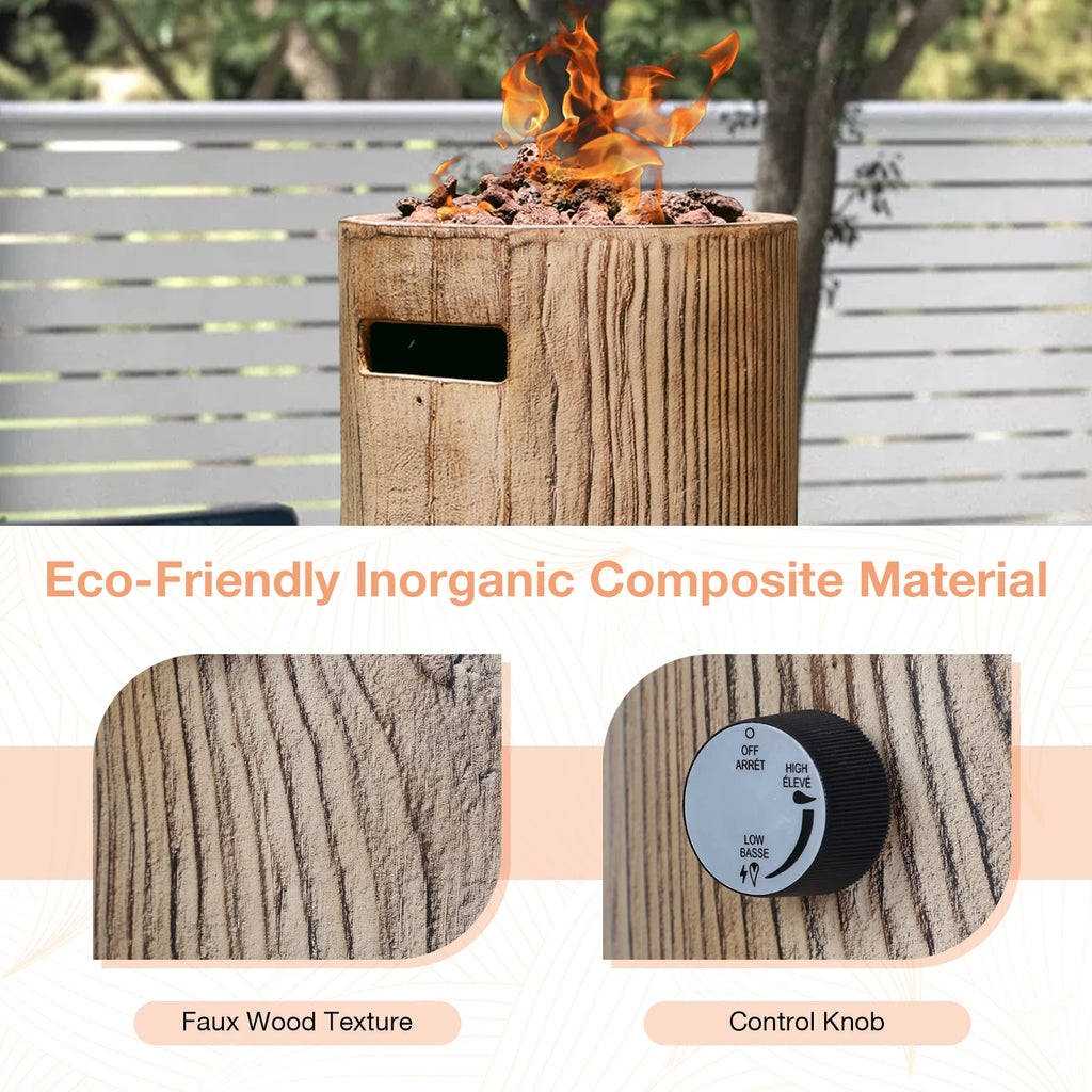 Tabletop Propane Fire Pit 10inch Portable Concrete Gas Fire Bowl D561623