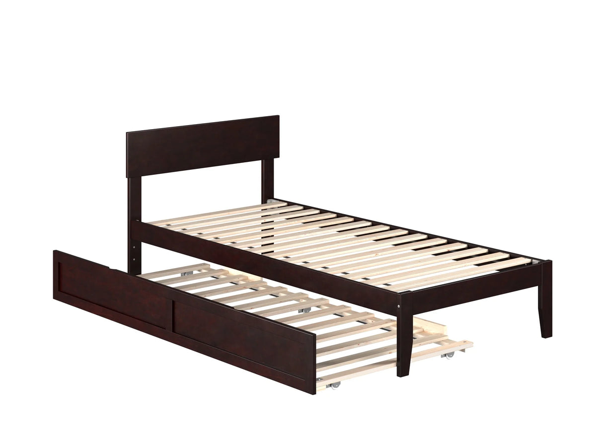 Twin XL Wood Platform Bed Frame with Trundle R120631