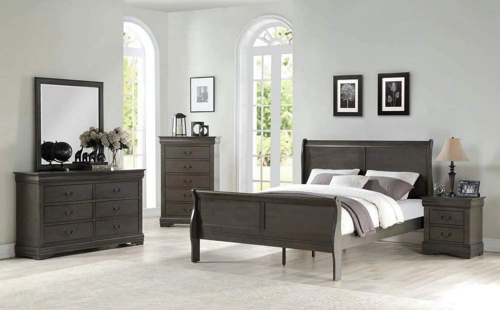 Dark Gray Eastern King 6pcs Bedroom Set N16211