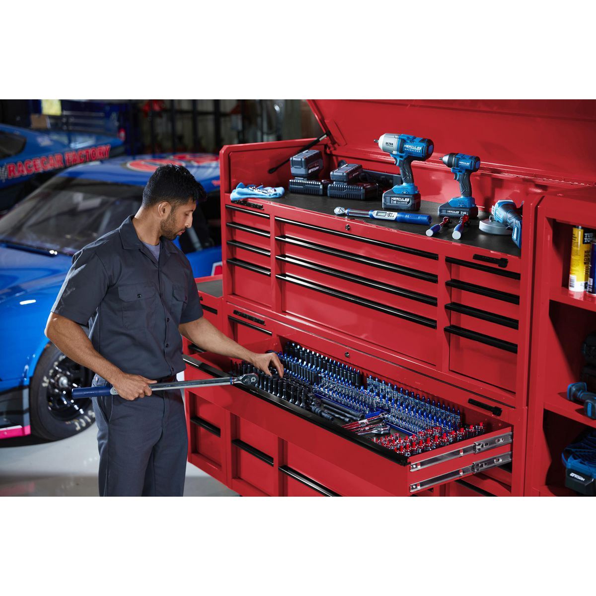 72 in. x 22 in. Triple Bank Top Chest, Red Z394434