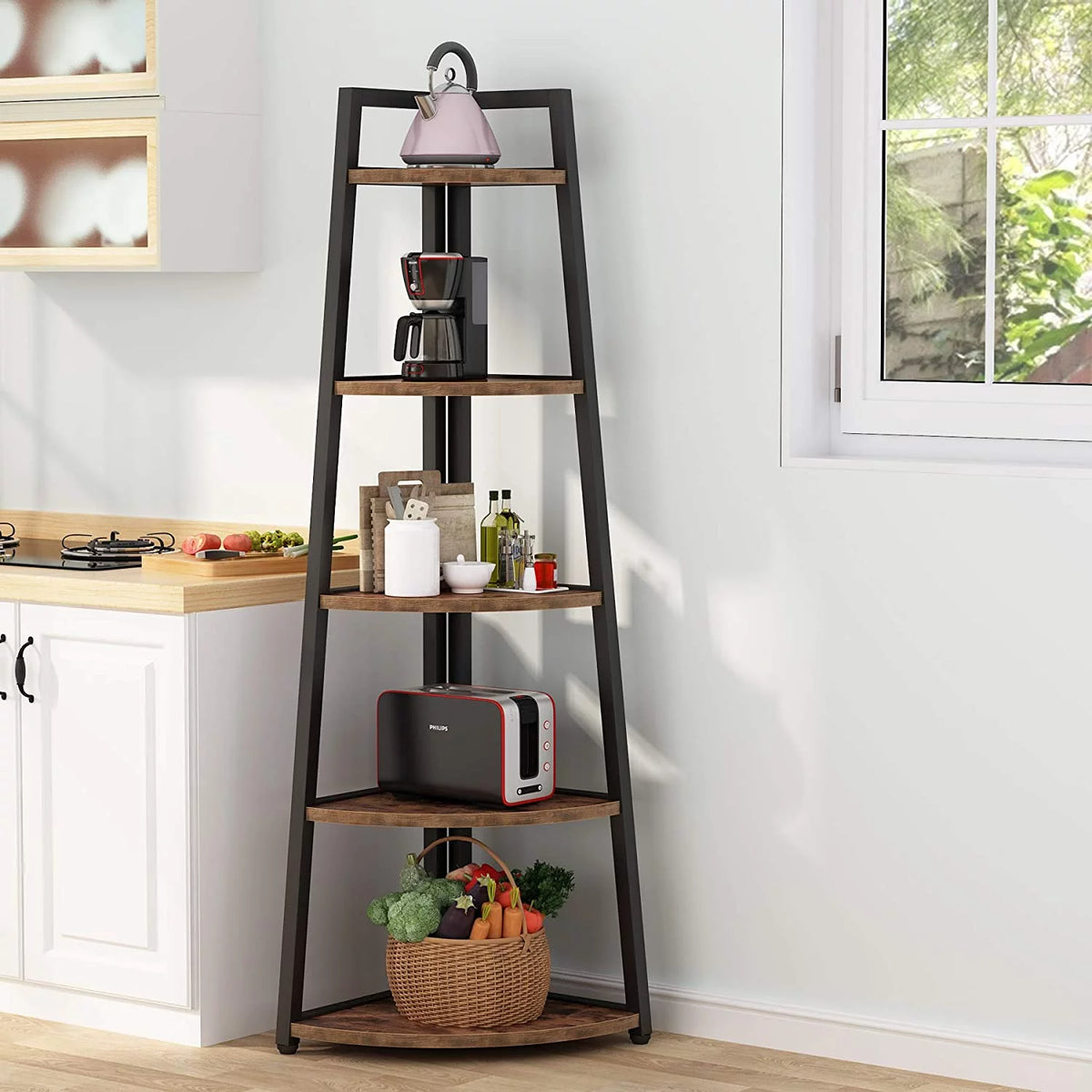 70 inch 5 Tier Corner Bookshelf Z90456