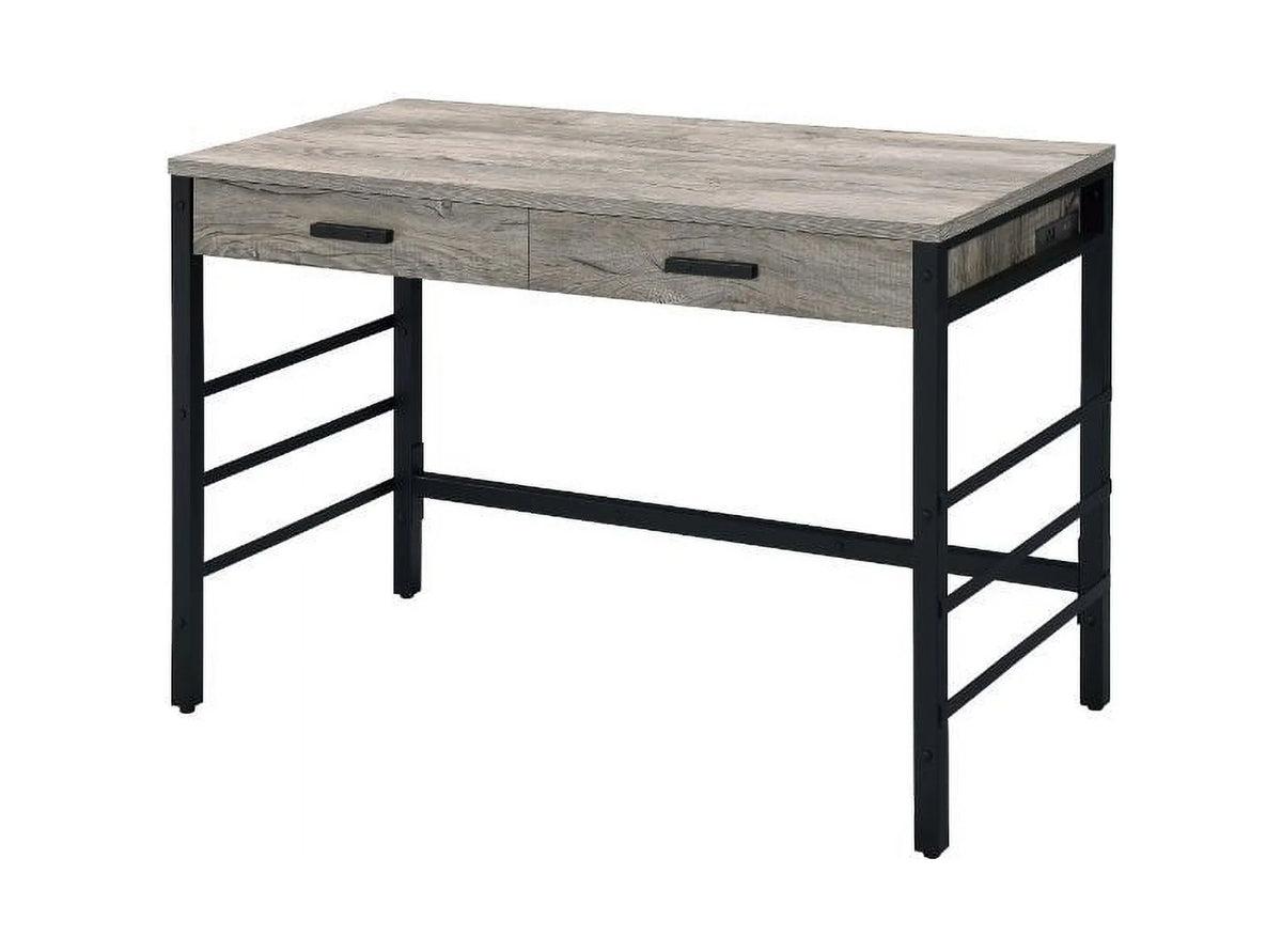 Light Weathered Oak Black Writing Desk B976