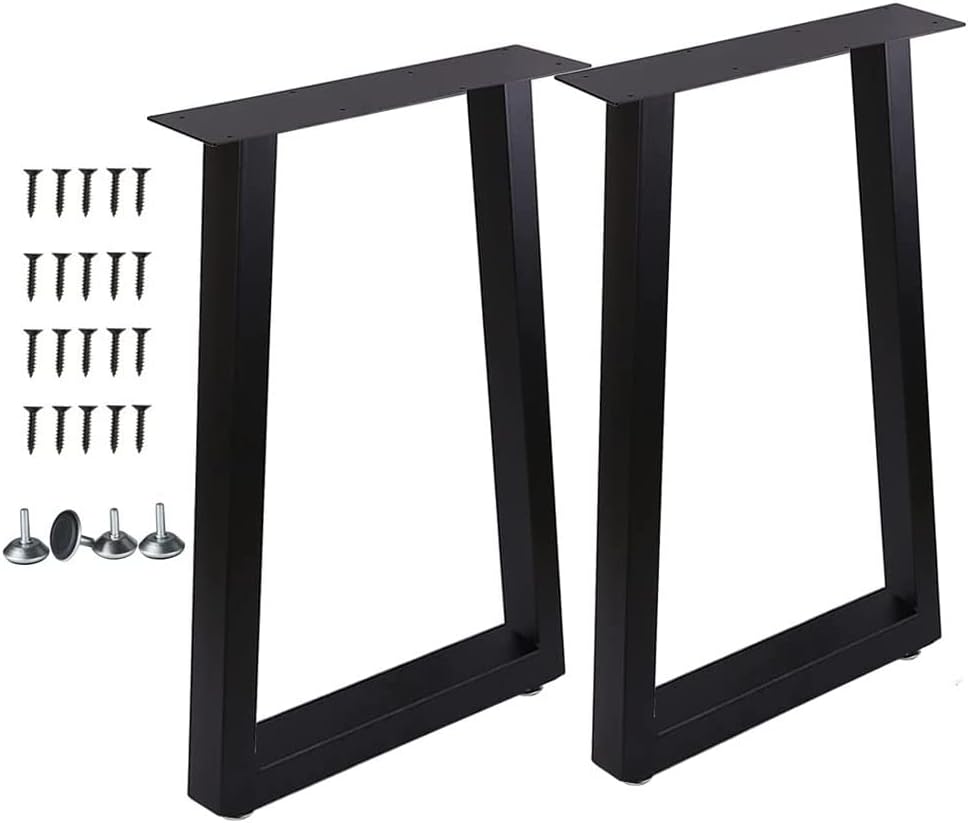 2 Pcs Black Metal Table Legs C78434