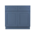 Medium Blue Shaker Sink Base Kitchen Cabinet with Soft Close Doors 42 in. W M519826