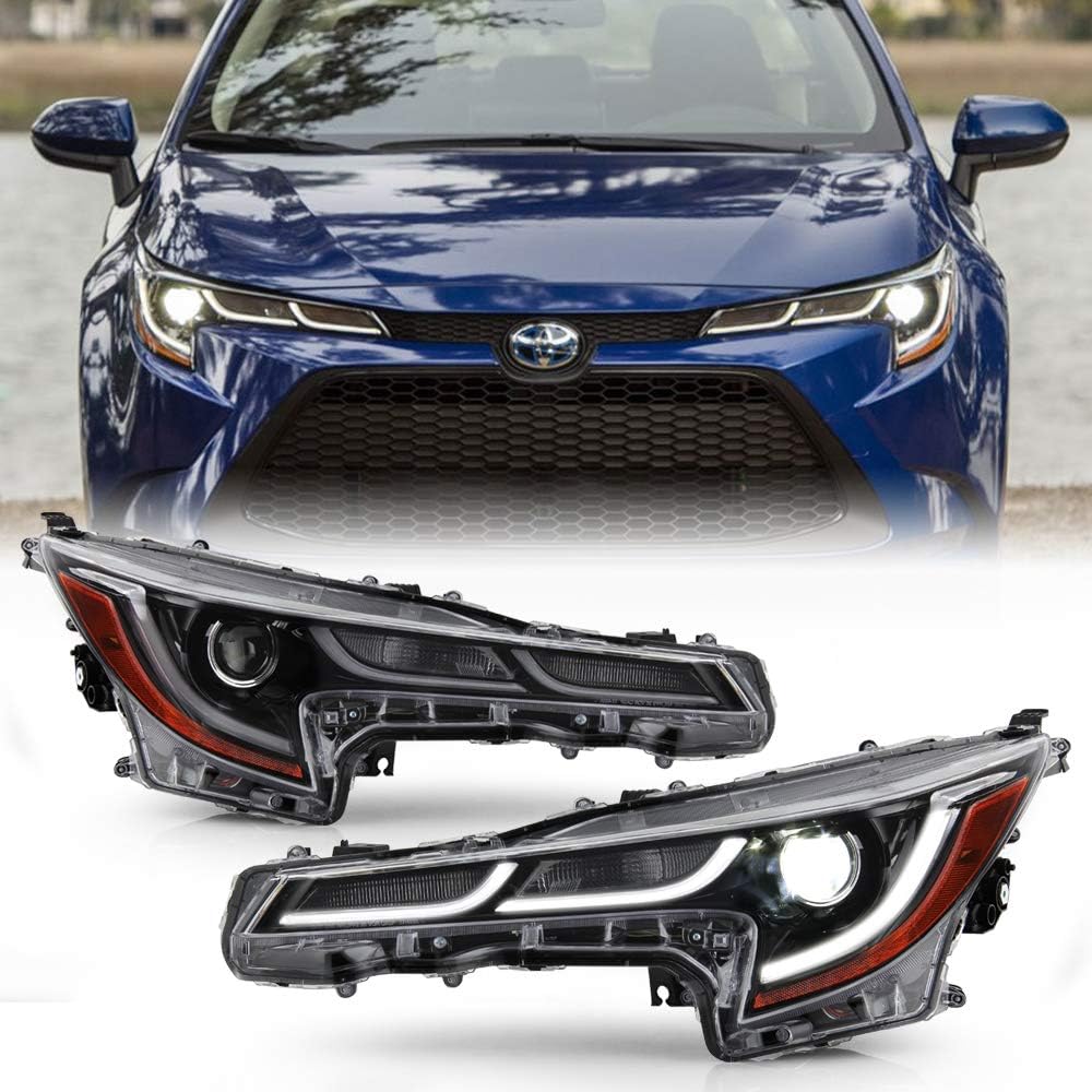 LED DRL Projector Headlights Assembly Pair Set Left+Right F297