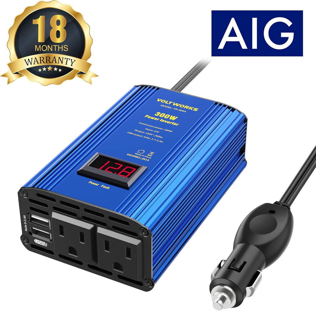 2000W Modified Sine Wave Power Inverter with LCD Display Remote Control 3AC Outlets Dual USB Ports G68138
