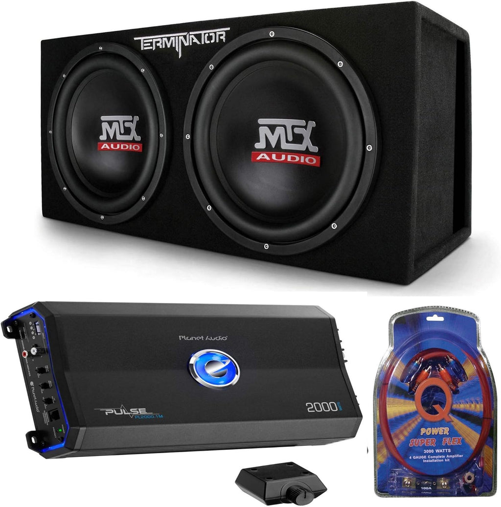 12 1200 Watt 4 Ohm Car Subwoofer with Enclosure and Amplifier S48524