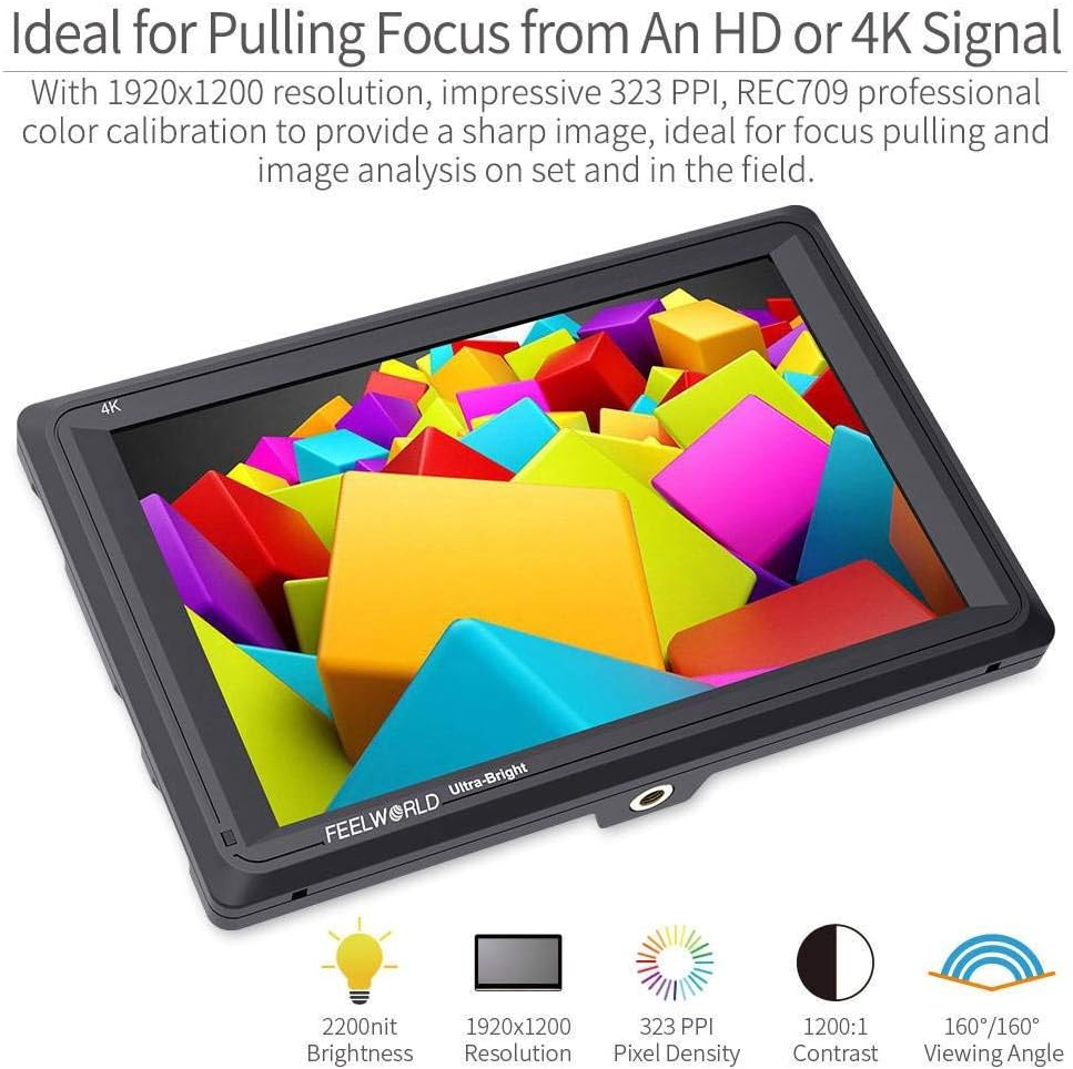 7 Inch 2200nit DSLR Camera Field Monitor Full HD 4K HDMI F6666