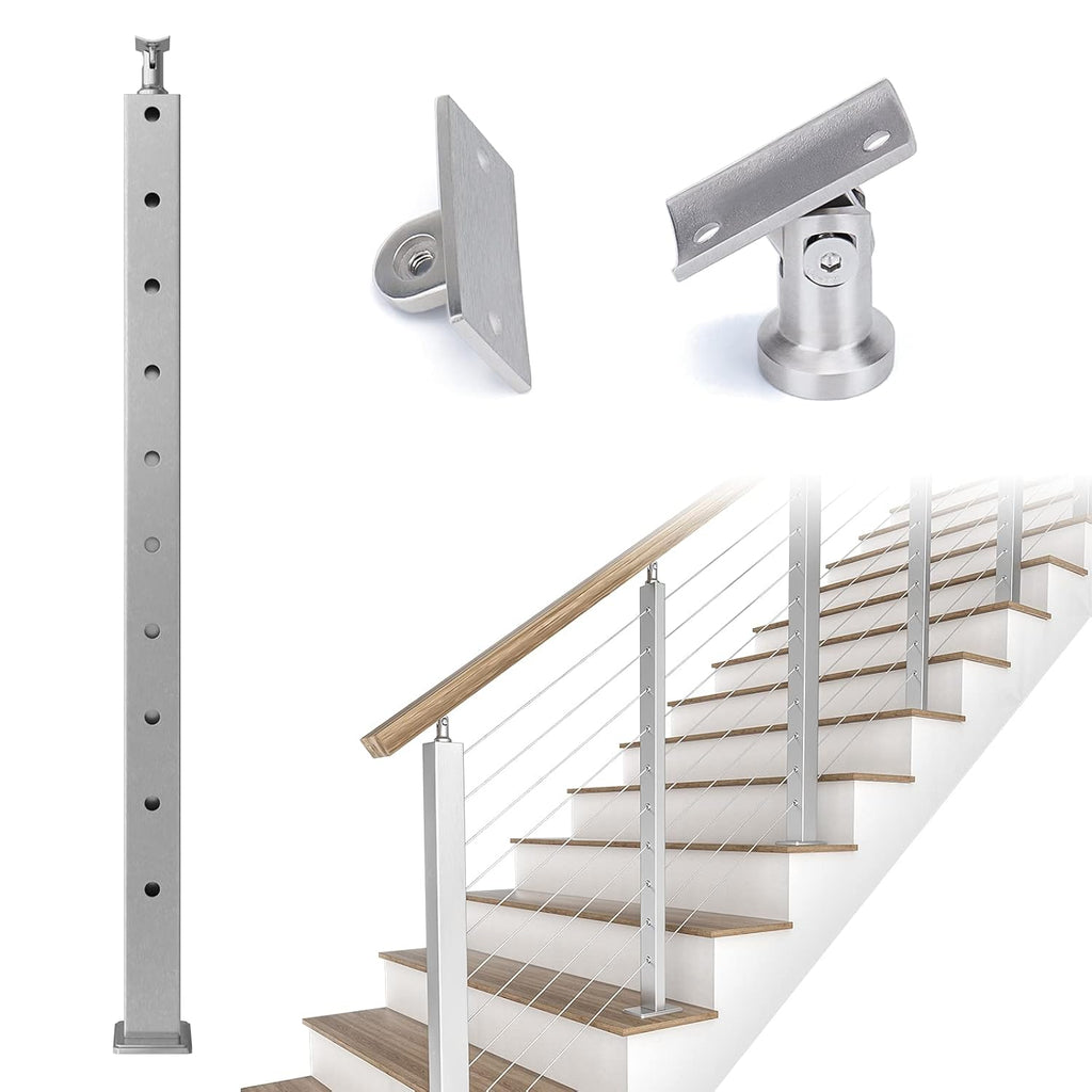 Cable Railing Corner Post 36x2x2 Surface Mount E53538