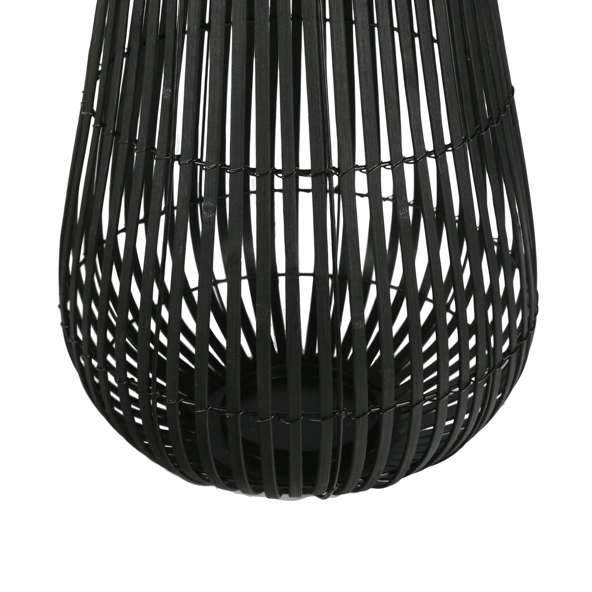 Black Tear Drop Shaped Metal Frame Lantern F5198