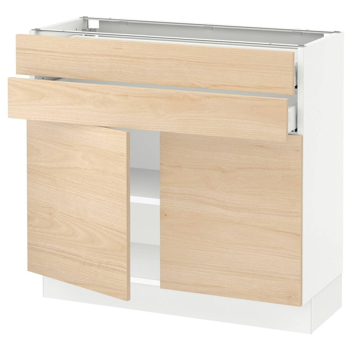 White Base Cabinet with 2 Doors and 2 Drawers J512