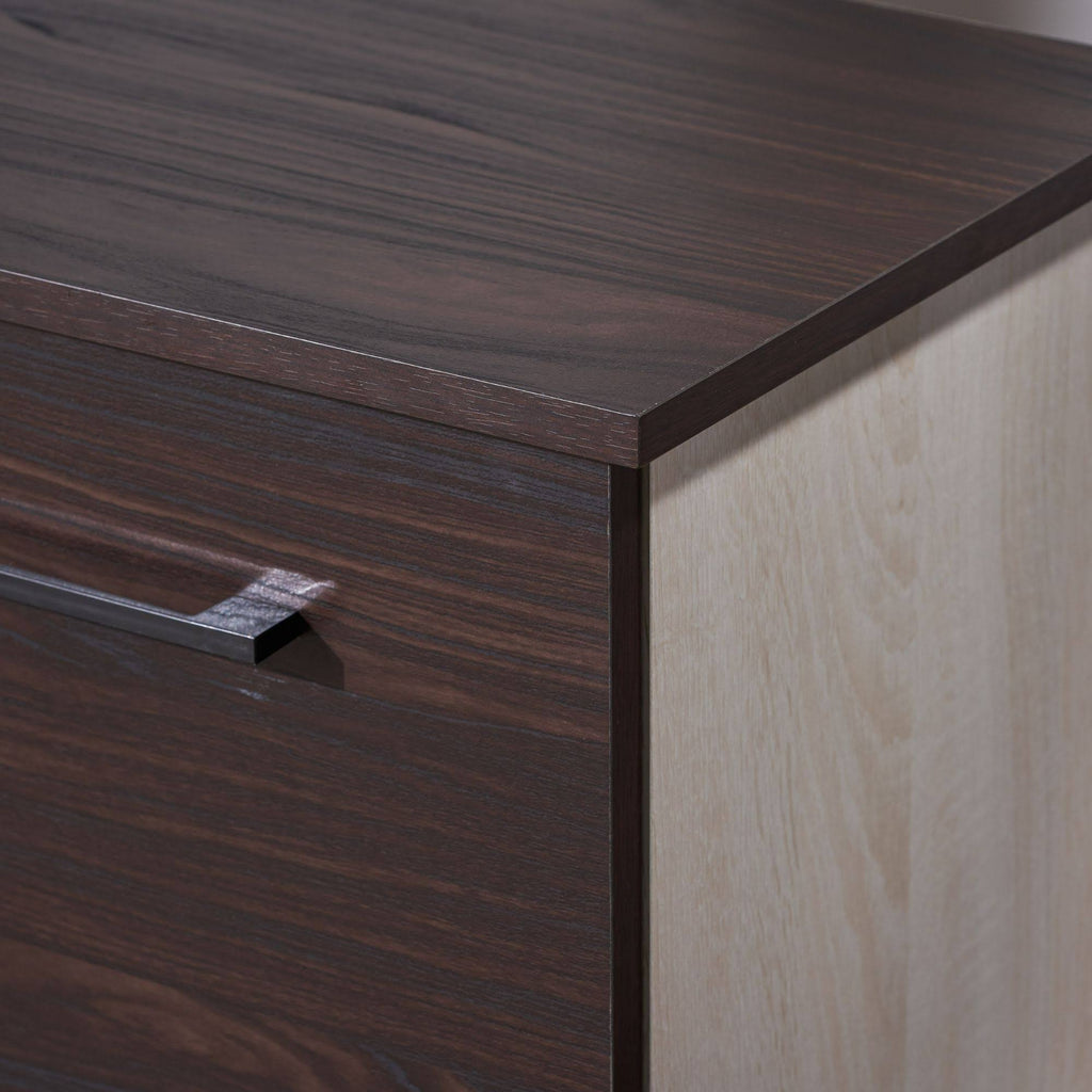 Black and Walnut Brown 3 Shelves Cabinet Q802093